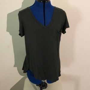 Charlotte Russe Green v-neck loose shirt